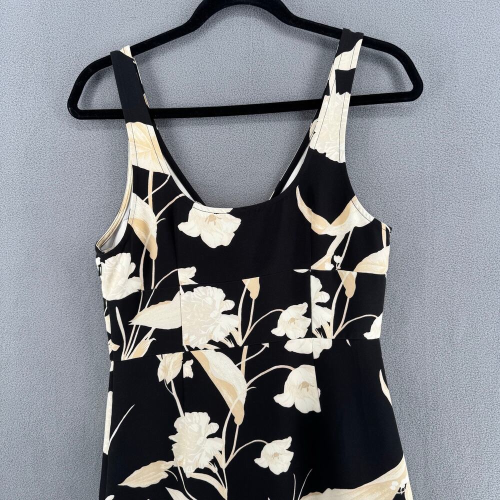 Chelsea 28 Print Tiered Ruffle Sleeveless Midi Dress Women S Black Plunge V Neck - Picture 6 of 14